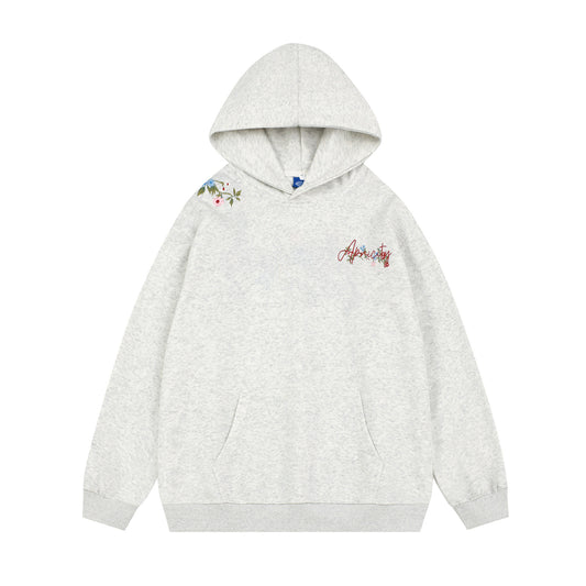 Letter Embroidery Hoodie Oversized Loose Casual Couple Top for Men and Women