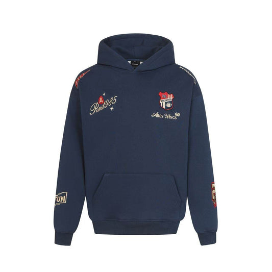 Embroidered Badge Fleece Lined Hoodie for Men and Women