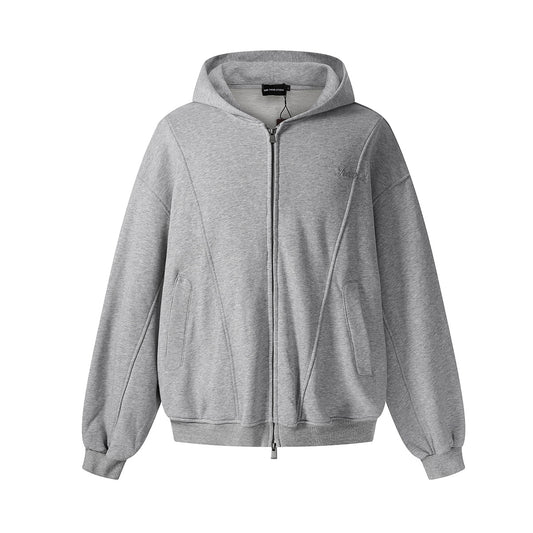 Loose deconstruction zipper hoodie for men