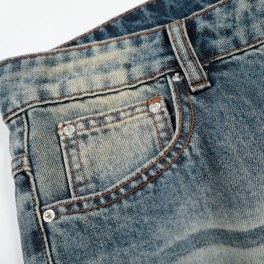 Micro pull denim pants