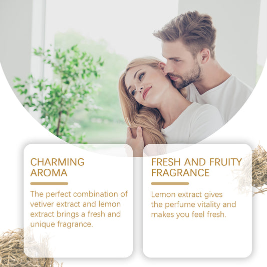 Roxelis Vetiver Fresh Perfume Exudes Charm Natural Fresh Elegant Fragrance Stay Fragrance Everyday Portable Fragrance Perfume