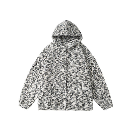 Loose Stand-up Collar Open Front Hoodie Outerwear for Men and Women