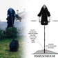 Scary Halloween Ghost Robe Costume with Crow Prop – Horror Phantom Cloak Dress for Men, Women & Cosplay