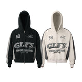 Suede zipper hoodie for men