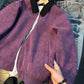 Style Tie-Dye PU Leather Jacket with Turn-Down Collar