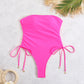 Pull string one-piece swimsuit