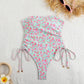 Pull string one-piece swimsuit