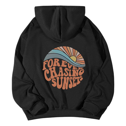Drop Shoulder Loose Halloween Pumpkin Element Hoodie for Men and Women