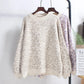 Women's Clothing Fashion Leopard Sweater Female Korean Oversized Tops Sueter  Knitted Casual Pullovers Pull Femme