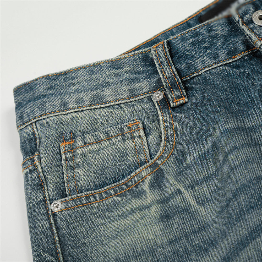 Wash water to make old denim micro pull pants