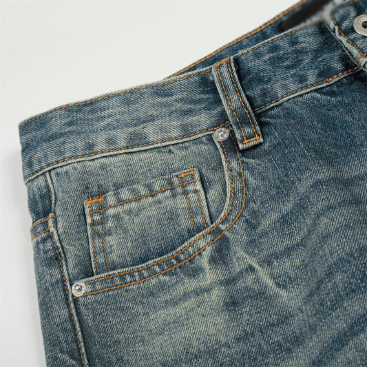 Wash water to make old denim micro pull pants