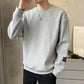Men's Casual Relaxed Fit Long Sleeve Crew Neck Heavyweight Ribbed Striped Sweatshirt