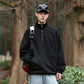 Stand up collar half zip hoodie for men outdoors