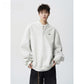 Dark gray Henry collar hoodie for men in spring and autumn