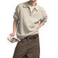 Men's Style Relaxed Fit Maillard Color Long Sleeve Turn-down Collar Pullover Knit Top