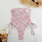 Pull string one-piece swimsuit