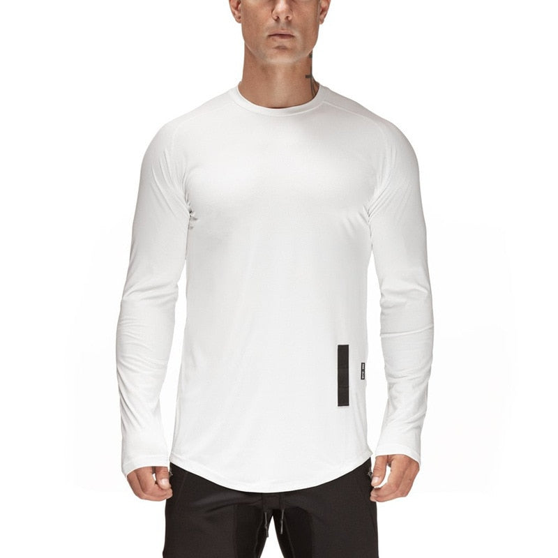 New Sport Shirt Men Long Sleeve Quick Dry Sport Top Solid Crossfit t shirt Gym Fitness Running Shirt Workout Jersey Rashgard Men