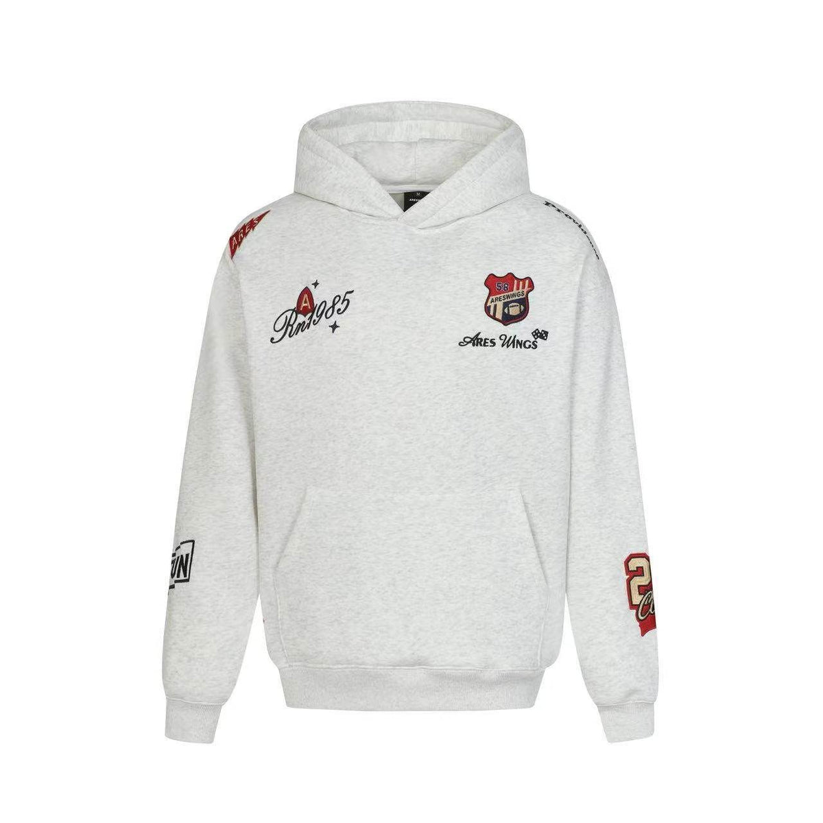 Embroidered Badge Fleece Lined Hoodie for Men and Women