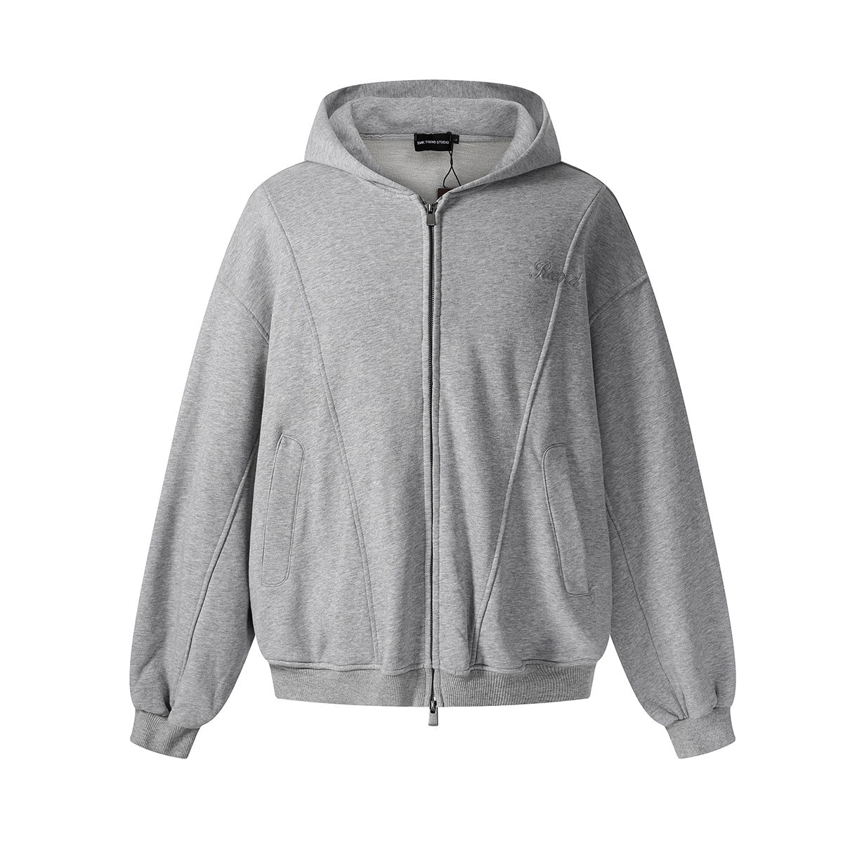 Loose deconstruction zipper hoodie for men