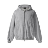 Loose deconstruction zipper hoodie for men