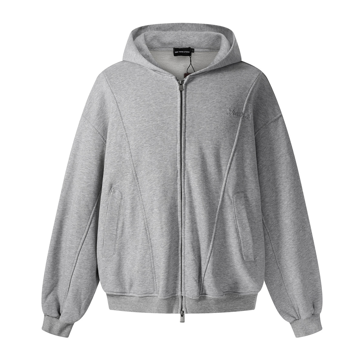 Loose deconstruction zipper hoodie for men