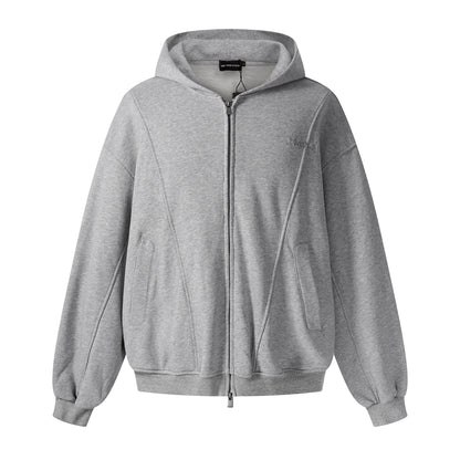 Loose deconstruction zipper hoodie for men