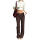Waist and head feature design casual solid color micro pull pants