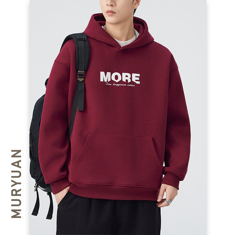 Print Hoodie for Men Street Style Loose Drop Shoulder