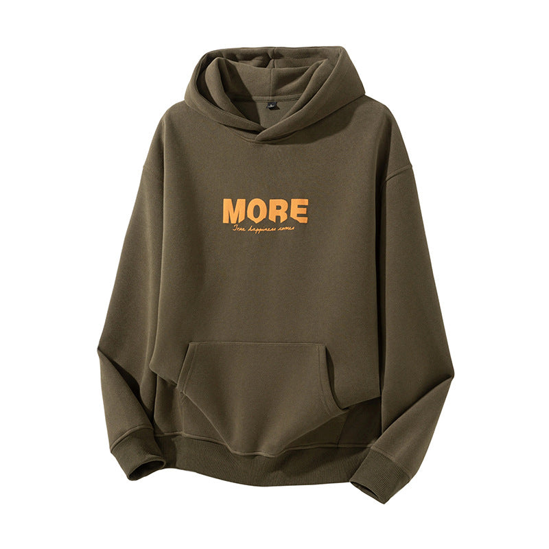 Print Hoodie for Men Street Style Loose Drop Shoulder