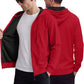 Men's Heavyweight Jacquard Waffle Hooded Loose Open Cardigan Sweatshirt