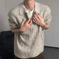 Men's Style Relaxed Fit Maillard Color Long Sleeve Turn-down Collar Pullover Knit Top