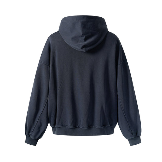 Loose deconstruction zipper hoodie for men