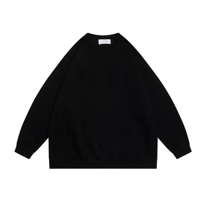 Round Neck Pullover Hoodie Men Simple Trendy Oversized Top Outerwear