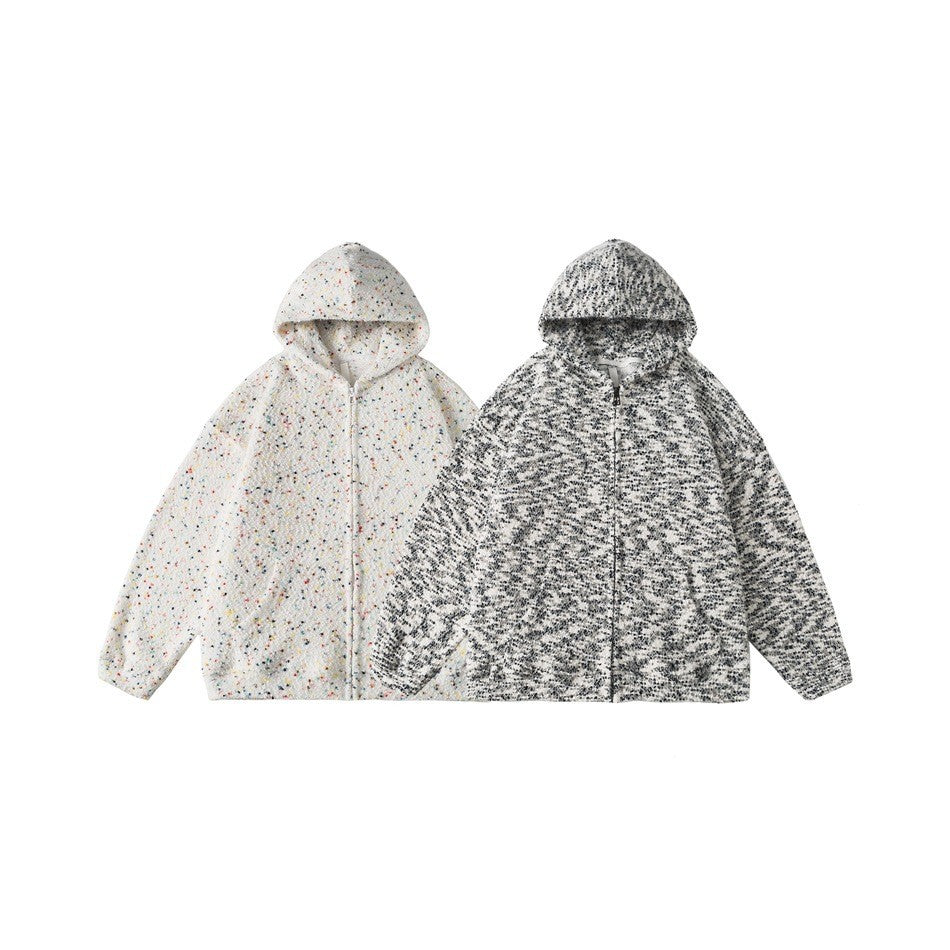 Loose Stand-up Collar Open Front Hoodie Outerwear for Men and Women
