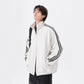 Three-Stripe Zip-up Hoodie Men's Trendy Brand Loose Casual Stand Collar Jacket Outerwear Heavyweight Couple Sport Top