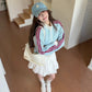 Three-Stripe Striped Stand Collar Zip-Up Hoodie Women's Casual Sporty Versatile Short Length Outerwear Top