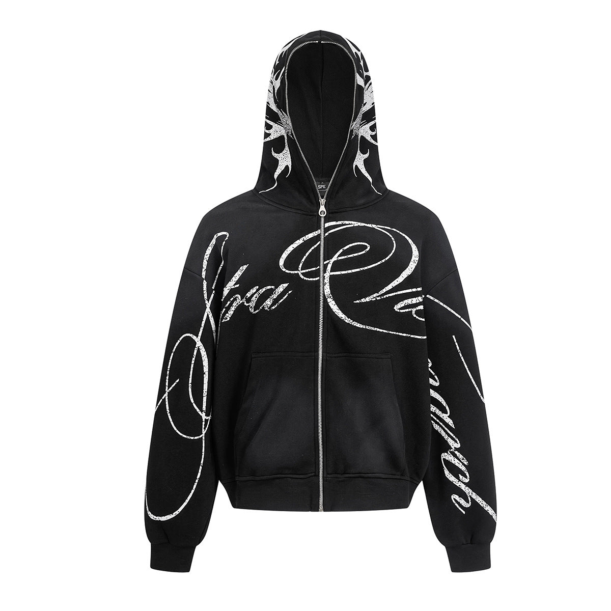 Graffiti cardigan zipper hoodie for men