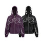 Graffiti cardigan zipper hoodie for men