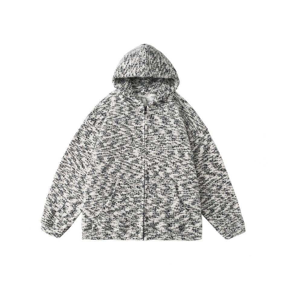 Loose Stand-up Collar Open Front Hoodie Outerwear for Men and Women