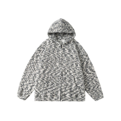 Loose Stand-up Collar Open Front Hoodie Outerwear for Men and Women