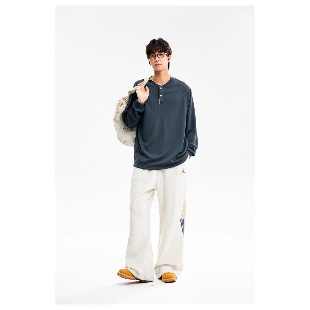 Henley Neck Pullover Hoodie for Men Loose Fit Base Layer Top