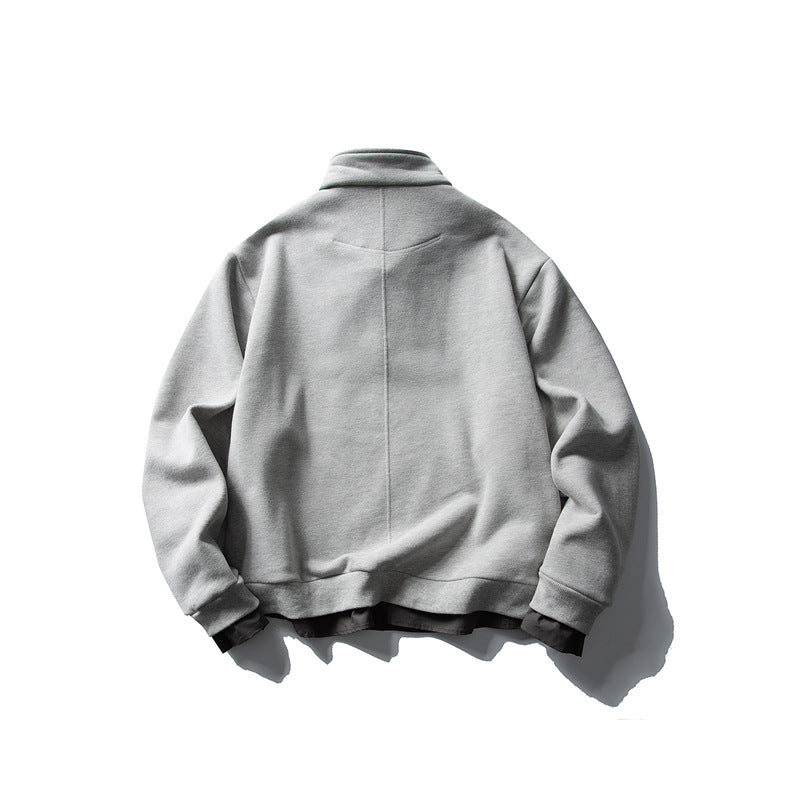 Retro Brand Two-Piece Collar Deconstructed Hoodie Men