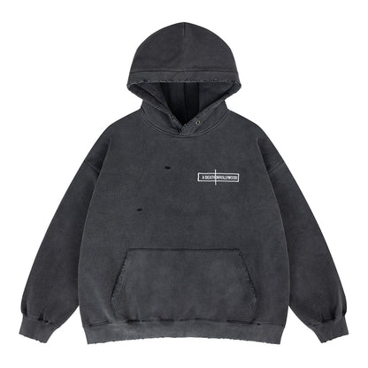Hoodie for Men | Retro Distressed Style Sweatshirt