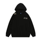 Letter Embroidery Hoodie Oversized Loose Casual Couple Top for Men and Women