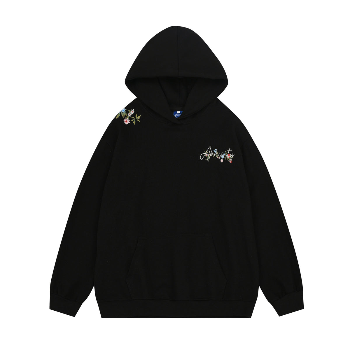 Letter Embroidery Hoodie Oversized Loose Casual Couple Top for Men and Women