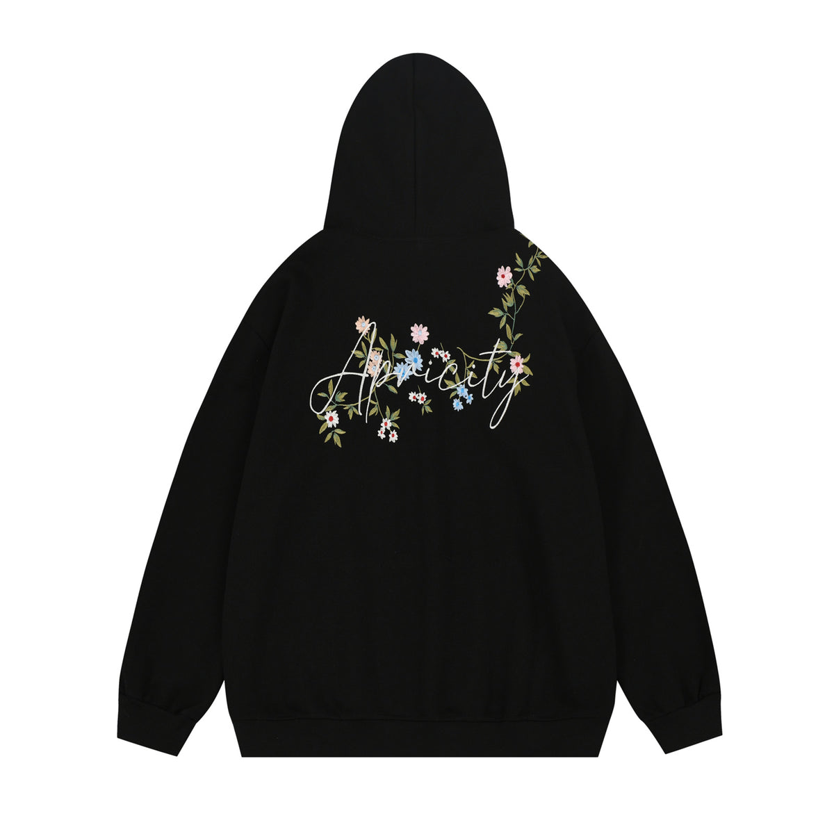 Letter Embroidery Hoodie Oversized Loose Casual Couple Top for Men and Women