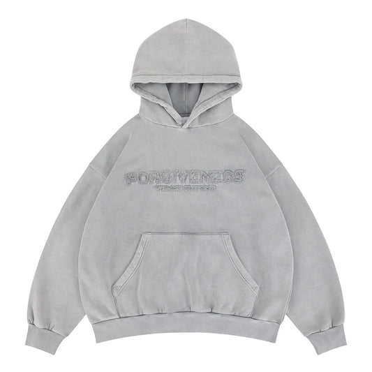 Embroidery Letter Minimalist Hoodie for Men