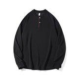 Henley Neck Pullover Hoodie for Men Loose Fit Base Layer Top