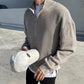 Men's Trendy Half-Zip Knit Cardigan Sweater Stand Collar Top