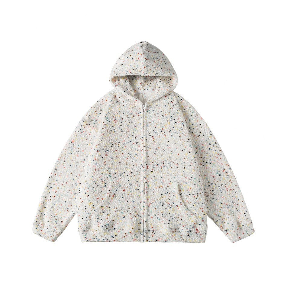 Loose Stand-up Collar Open Front Hoodie Outerwear for Men and Women